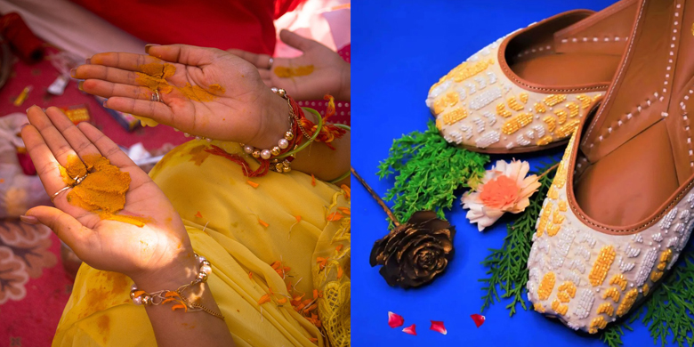 Yellow Punjabi Jutti for Wedding and Haldi Ceremony