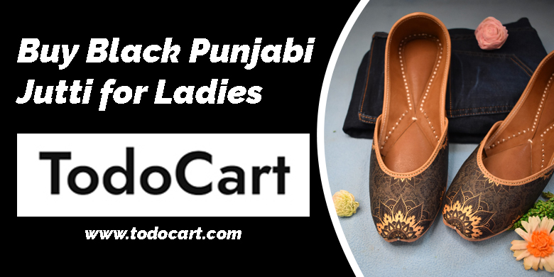 Black Punjabi Jutti for Ladies
